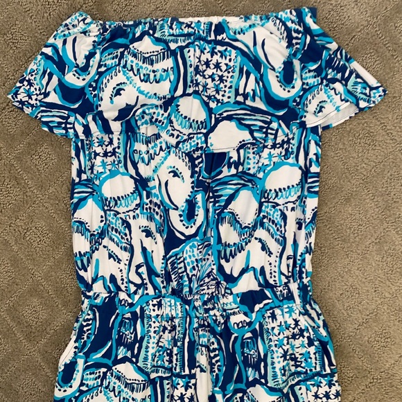 Lilly Pulitzer blue elephant jumpsuit XS - Picture 4 of 8